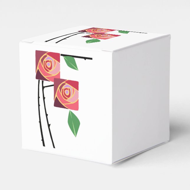 Jugendstil-Rose Geschenkschachtel (Vorderseite)