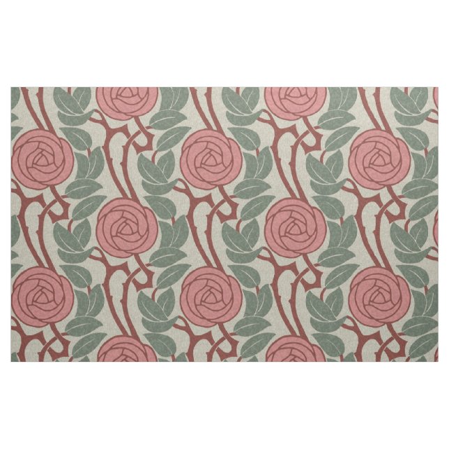 Jugendstil-Rose Stoff (Fat Quarter (45,7 x 55,9 cm))