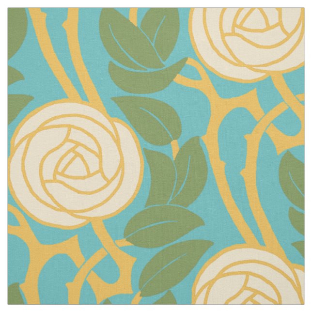 Jugendstil-Rose Stoff (Muster)