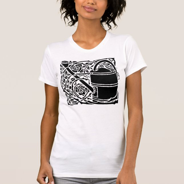 Jugendstil-Rose und Wassersport T-Shirt (Vorderseite)