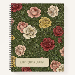 Jugendstil-Rosenmuster Notizbuch