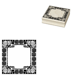 Jugendstil-Rosenrand-Stempel Gummistempel