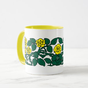 Jugendstil-Rosenstrauch mit anpassbaren Farben Tasse
