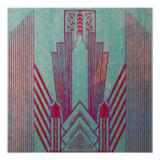 Jugendstil, rot, aquamarin, grün, Vintag, Art Deko