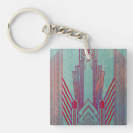 Jugendstil, rot, aquamarin, grün, Vintag, Art Deko Schlüsselanhänger