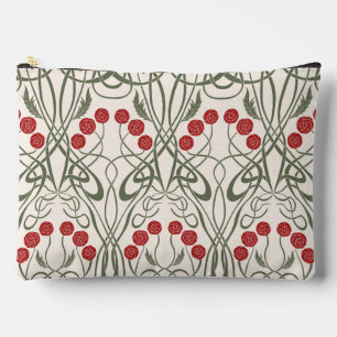 Jugendstil rote Rosen und geschwungene Stiele Zubehörtasche