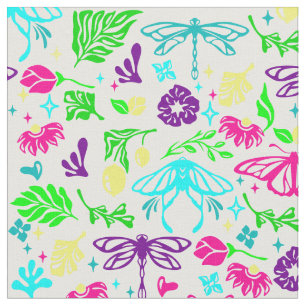 Jugendstil Schmetterling Libelle antik floral Stoff