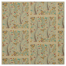 Jugendstil-Schmetterlinge und Orangenbäume Stoff