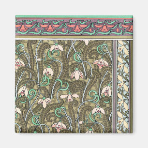Jugendstil-Schneefall-Blume-Magnet Magnet