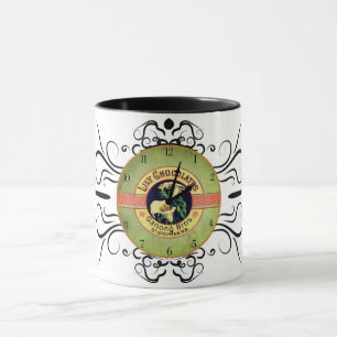 Jugendstil-Schokoladenwerbung Uhren-Tasse Tasse