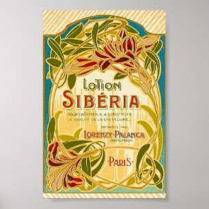 Jugendstil-Schönheitslotion Sibirien-Label Poster