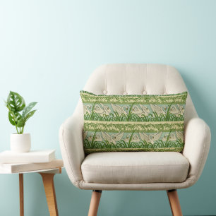 Jugendstil-Schwanmuster – Vintage botanisches Schw Lendenkissen