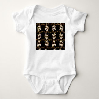 Jugendstil: Schwarz-Gold Vintag. Baby Strampler