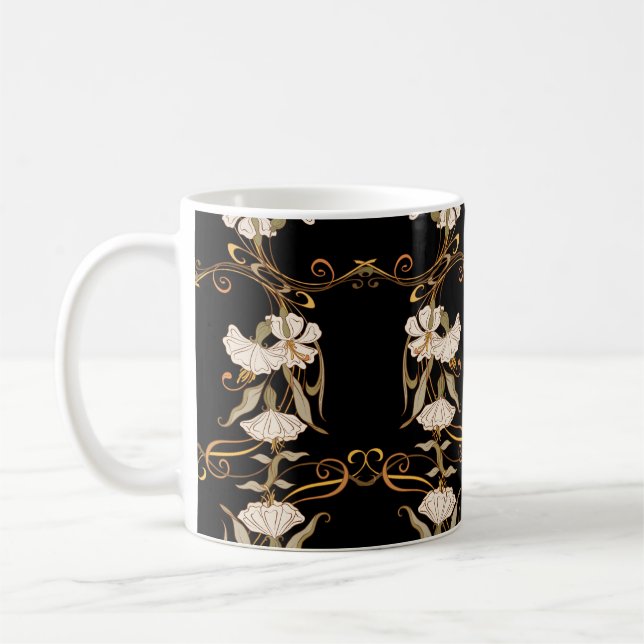 Jugendstil: Schwarz-Gold Vintag. Kaffeetasse (Links)