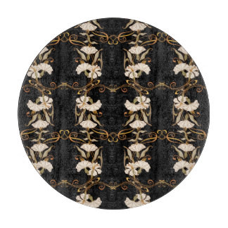 Jugendstil: Schwarz-Gold Vintag. Schneidebrett