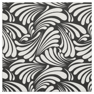 Jugendstil Schwarz-Weiß Stoff