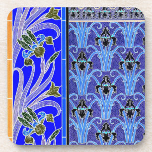 Jugendstil-Schwertlilie-Blume elegante vintage-flo Getränkeuntersetzer