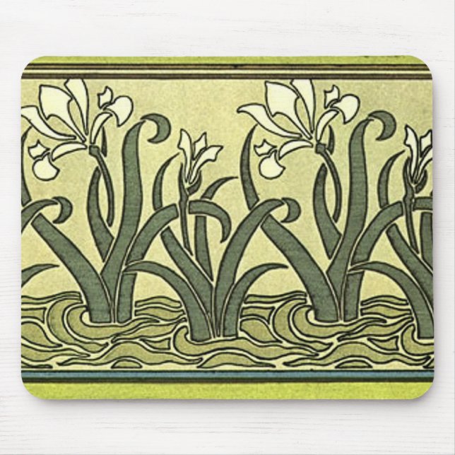 Jugendstil Schwertlilien - Mauspad (Vorne)