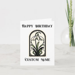 Jugendstil Snowdrop Jänner Monat Blume Karte
