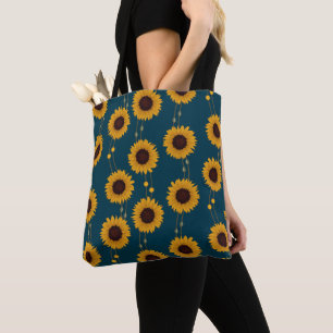 Jugendstil-Sonnenblume Retro-Blumenstreifen Gelb