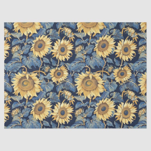 Jugendstil-Sonnenblumen - 10lb, 17"x23" Seidenpapier (Vorderseite)