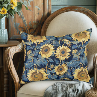 Jugendstil-Sonnenblumen Dekokissen