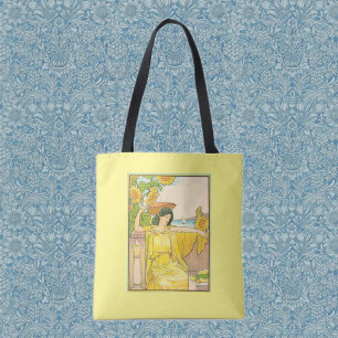 Jugendstil Sonnenblumen Frau Vintage Illustration