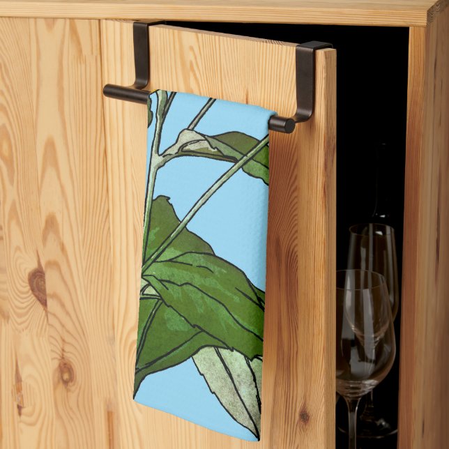 Jugendstil-Sonnenblumen Geschirrtuch (Drittel gefaltet)