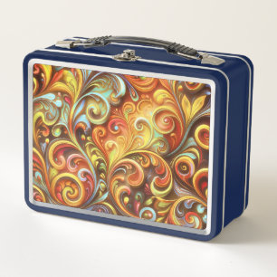 Jugendstil: Strahlendes Barock schwingt Metall-Lun Metall Brotdose