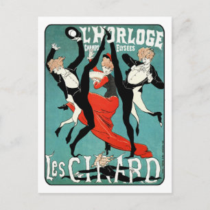 Jugendstil-Tanz-Bild von Jules Cheret Postkarte