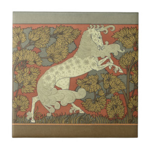Jugendstil tänzelndes Pferd Fliese