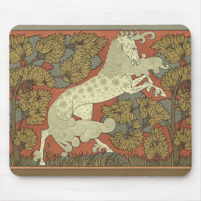 Jugendstil tänzelndes Pferd Mousepad (Vorne)