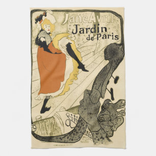Jugendstil-Tänzerin Jane Avril von Toulouse Lautre Geschirrtuch