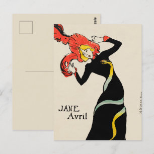 Jugendstil-Tänzerin Jane Avril von Toulouse Lautre Postkarte