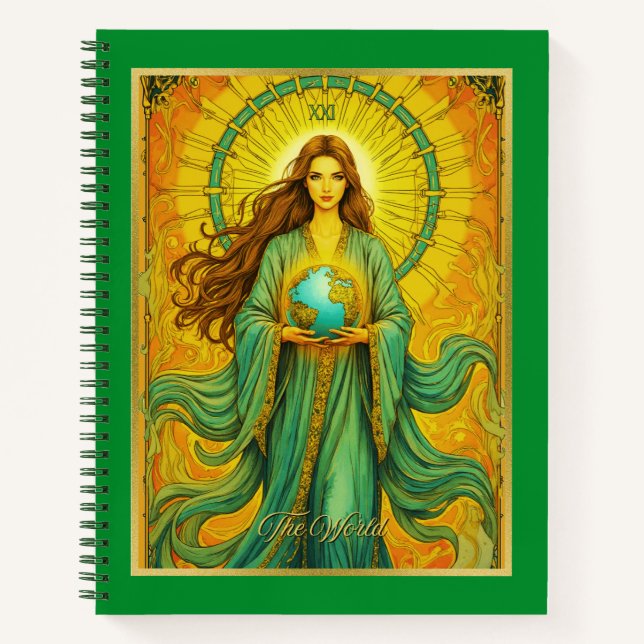 Jugendstil-Tarot-Card - World Journal Notizbuch (Vorderseite)
