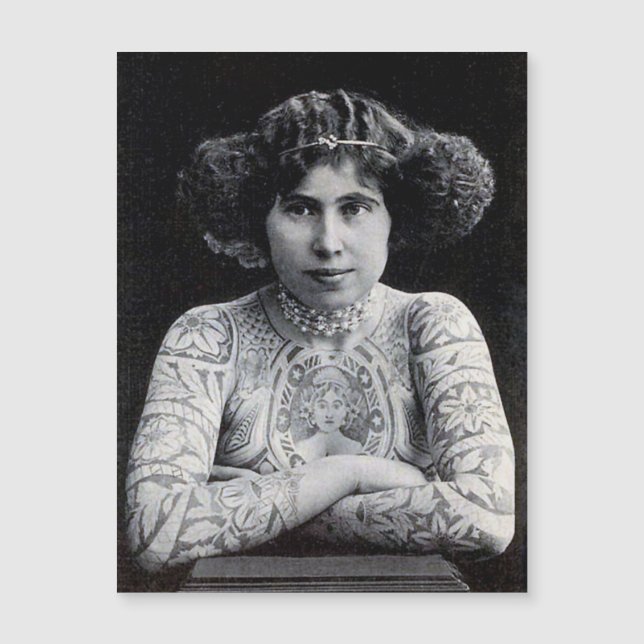 Jugendstil Tattooos Magnetfeldaufnahme Frauen Post Magnetkarte (Vorderseite)