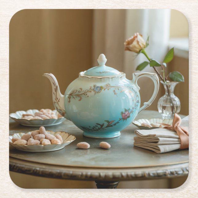 Jugendstil-Teapot Untersetzer Set (Vorderseite)