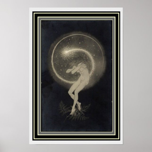 Jugendstil "Tempeltanz des Souls" 13 x 19 Poster (Vorne)