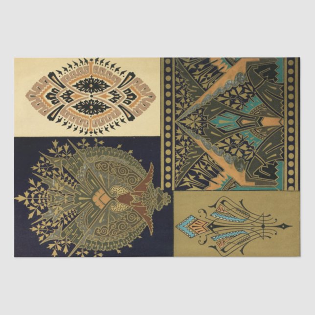 Jugendstil-Textilmuster Christopher Dresser Seidenpapier (Vorderseite)