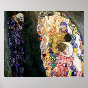 Jugendstil Tod und Leben von Gustav Klimt Poster