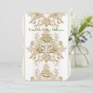 Jugendstil,Toile,Blumen,Muster,Beige,Chic,elegant Save The Date