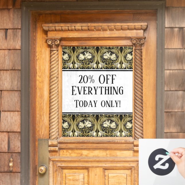 Jugendstil-Tulips individuell anpassbar Fensteraufkleber (Haustür)