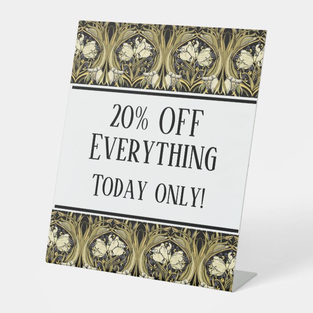 Jugendstil-Tulips individuell anpassbar Sockelschild (Vorderseite)