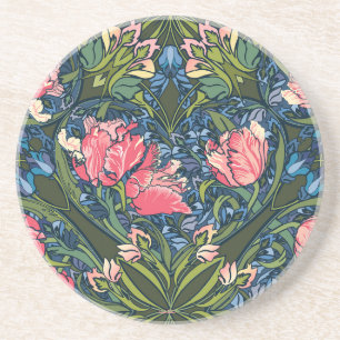 Jugendstil-Tulpen-Garten Bunt Getränkeuntersetzer