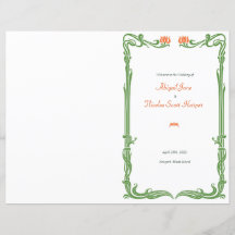 Jugendstil-Tulpen-Hochzeitsprogramm