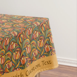Jugendstil-Tulpen Lebendiges Personalisiertes Desi Tischdecke