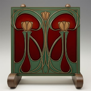 Jugendstil-Tulpen-Tapeten-Keramikfliese Fliese