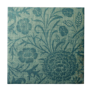 Jugendstil, Türkis, William Morris Stil, floral, c Fliese