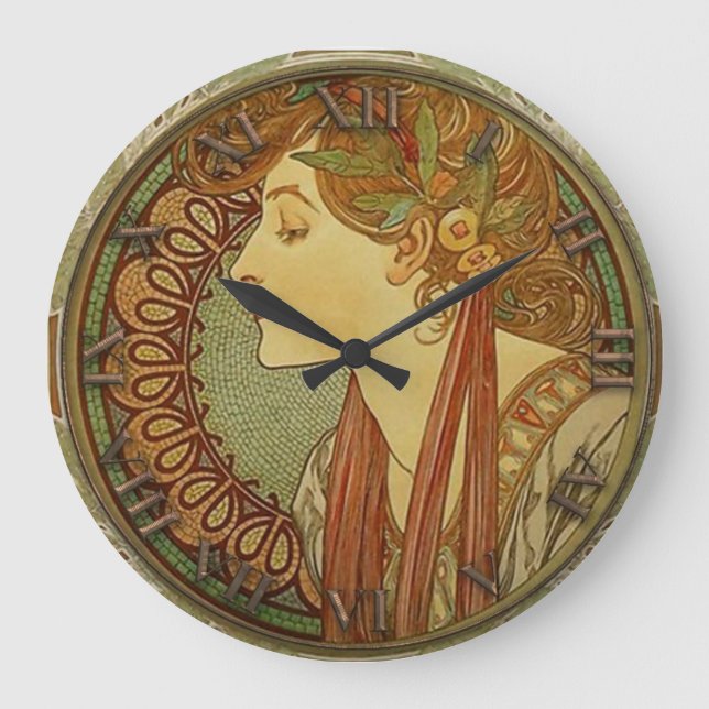 Jugendstil-Uhr Große Wanduhr (Vorderseite)