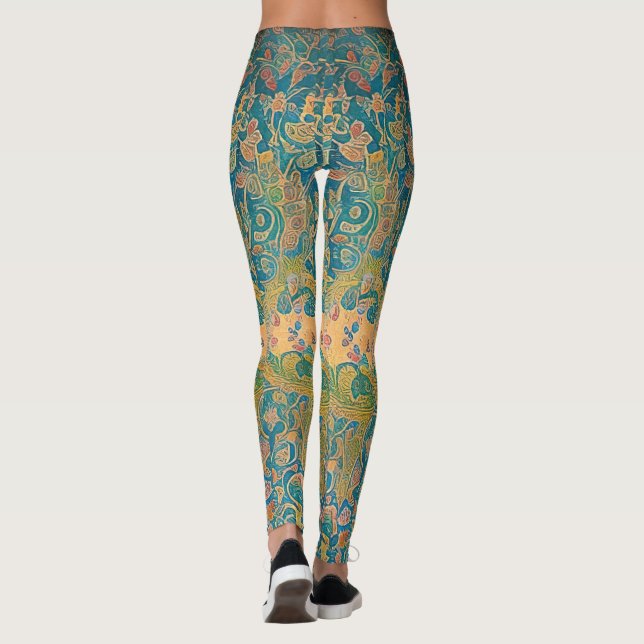 Jugendstil und persische Kunst - inspirierte digit Leggings (Rückseite)